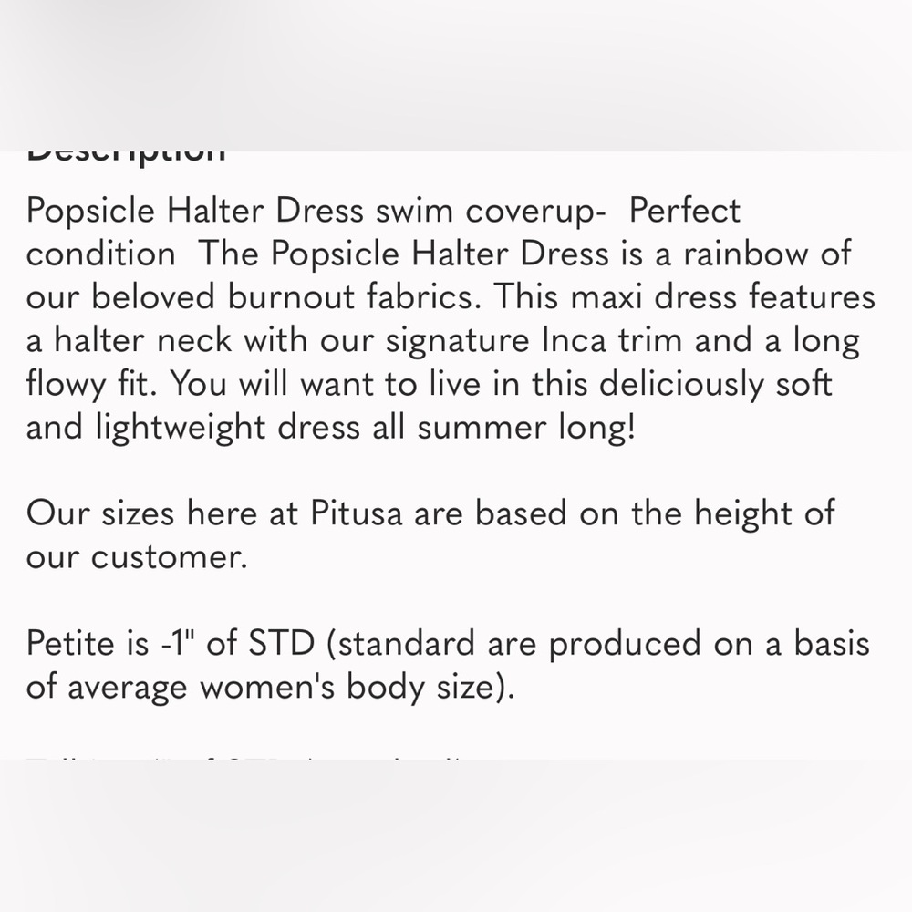 Pitusa Popsicle Halter Dress Rainbow-Petite NWT - Picture 13 of 13